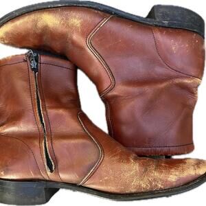 Vintage Shoes Men 9.5 Leather Chelsea Boots Talon 1970s